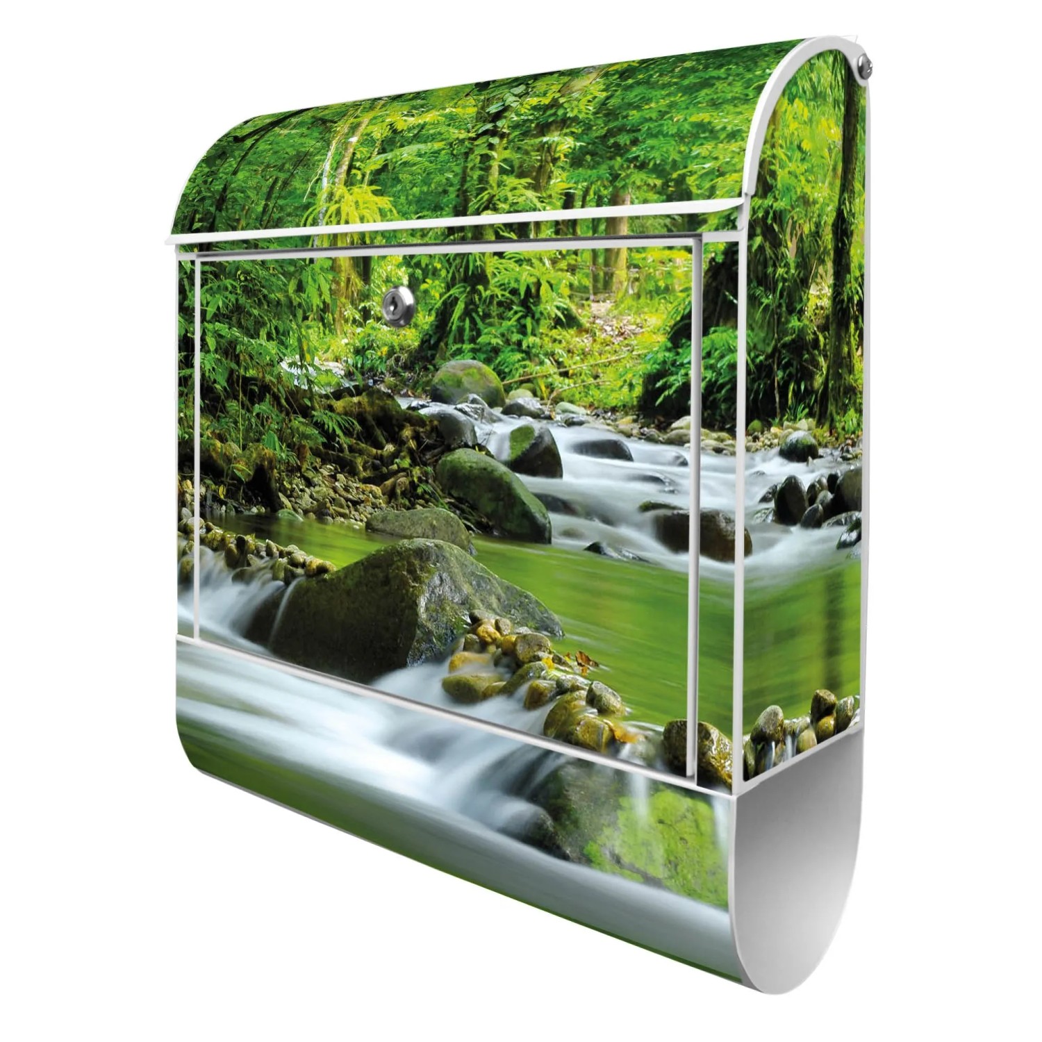 Banjado Design Briefkasten Weiß Pulverbeschichtet 39x47x14cm 2 Schlüssel Mi günstig online kaufen