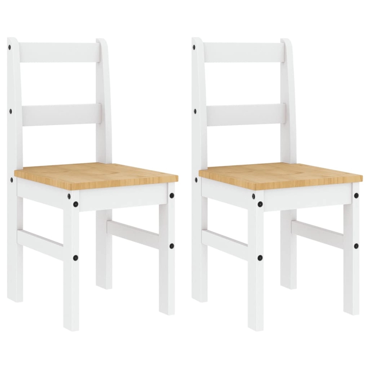 vidaXL Essstühle 2 Stk Panama Weiß 40x46x90 cm Massivholz Kiefer 4005731 günstig online kaufen
