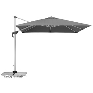 Grauer Schneider Ampelschirm Monaco 365x300 cm mit Dreh- und Neigefunktion.