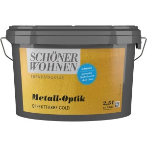Schöner Wohnen Metall-Optik Gold, 2,5l Dose glänzende Effektfarbe.