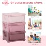 HOMCOM Schubladenschrank mit 3 rosa Boxen für Kinderzimmer, Kindergarten oder Schlafzimmer.