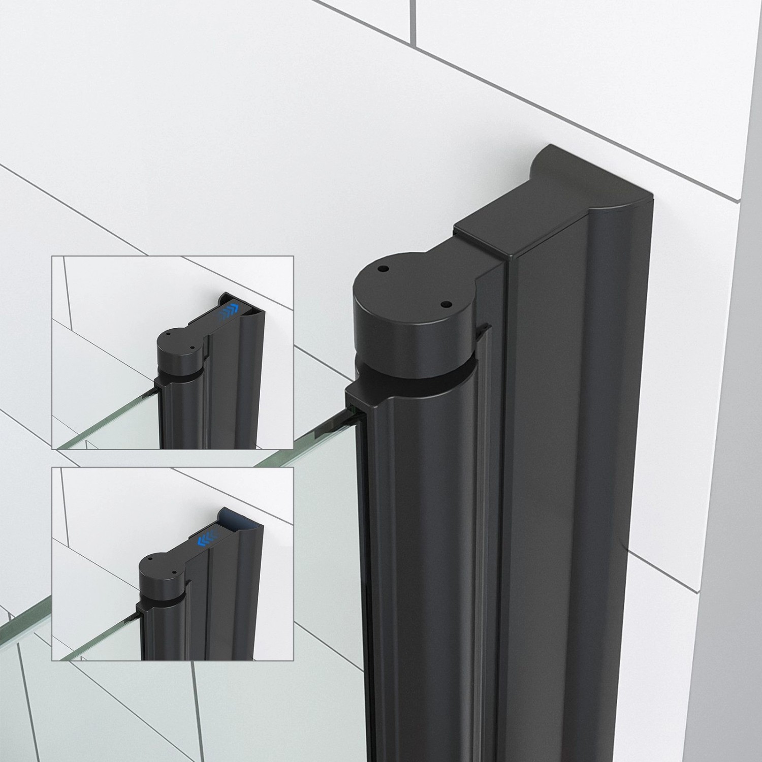 Aquabatos Duschtür 90 cm Nischentür Dusche Pendeltür Duschabtrennung 6 mm ESG Sicherheitsglas Duschkabine Duschwand mit Nano Beschichtung_7