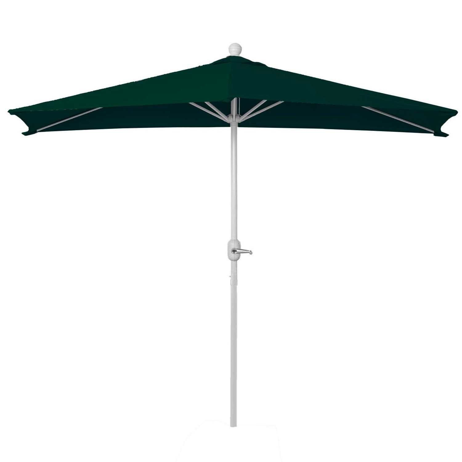 Halbrunder, grüner MCW Sonnenschirm Lorca 3m mit UV 50+ Schutz für Balkon & Terrasse.