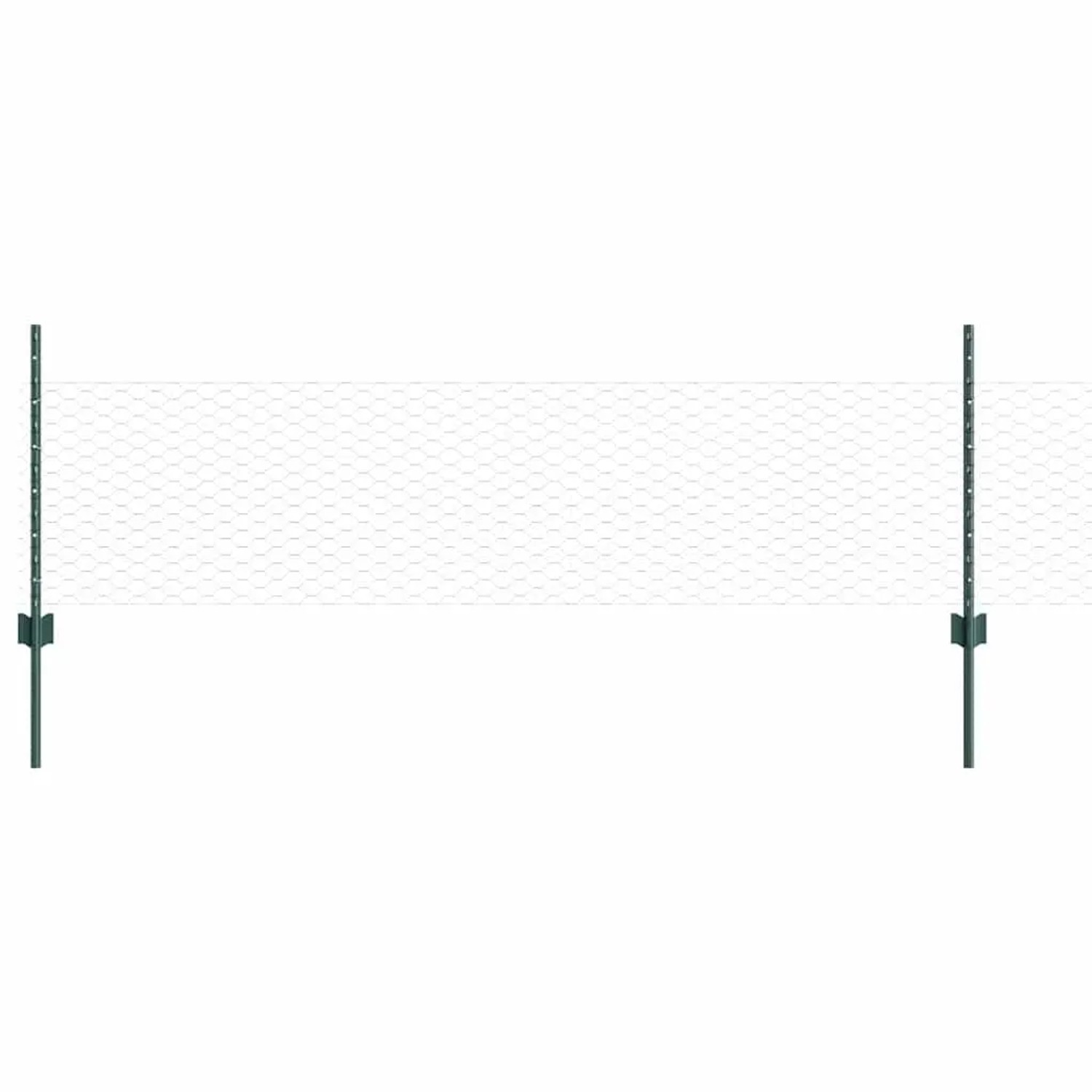 vidaXL Zaun mit Pfosten Grün 0,5 x 25 m Stahl 3336706