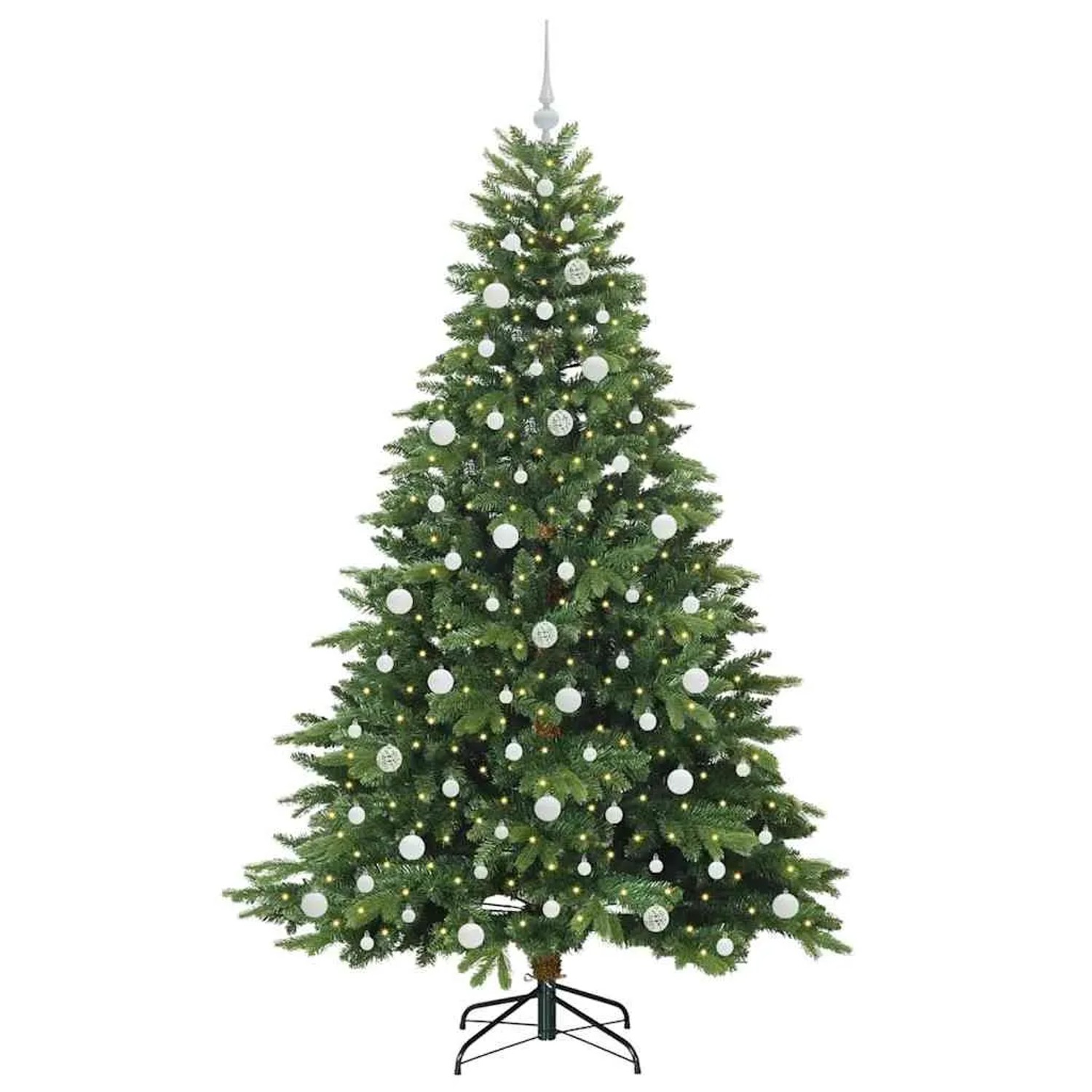 vidaXL Künstlicher Weihnachtsbaum mit 300 LEDs Grün 210 cm PE und PVC 3397565