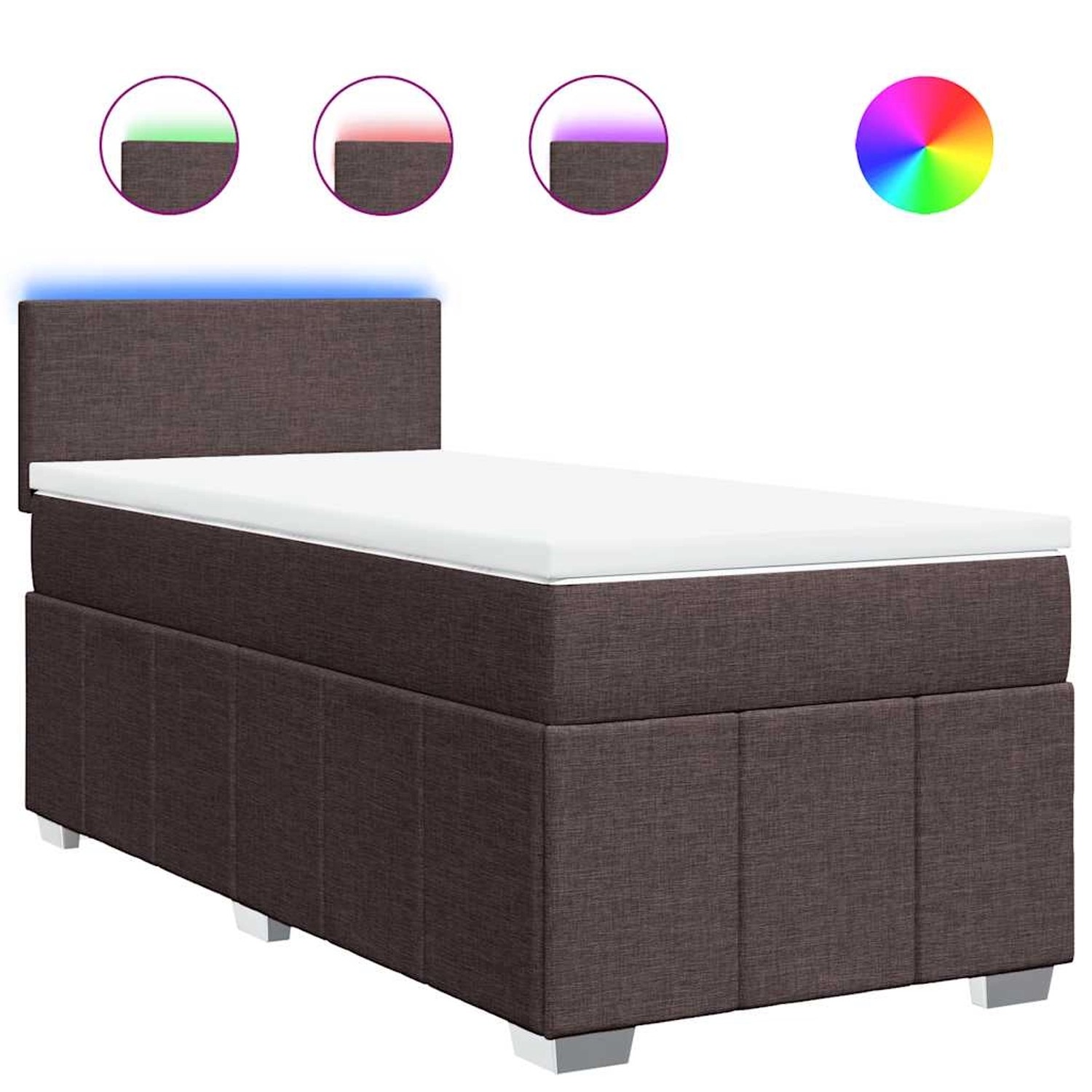 vidaXL Boxspringbett mit Matratze Dunkelbraun 90x200 cm Stoff 3289247 günstig online kaufen