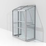 Vitavia Anlehngewächshaus Ida 900 mit ESG Glas und Aluminiumrahmen, an einer Wand montiert.