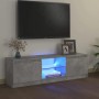 VidaXL TV-Schrank mit LED, Betongrau, 120 cm breit. Wohnwand mit Stauraum und RGB-Beleuchtung.