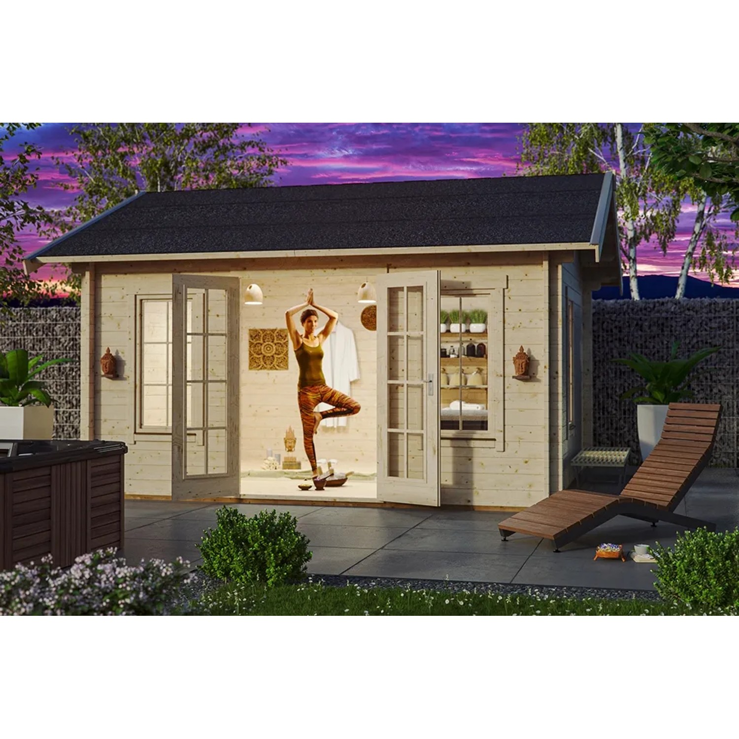 Skanholz Skan Holz-Gartenhaus Montreal 2 B x T 420 cm x 380 cm Basishaus