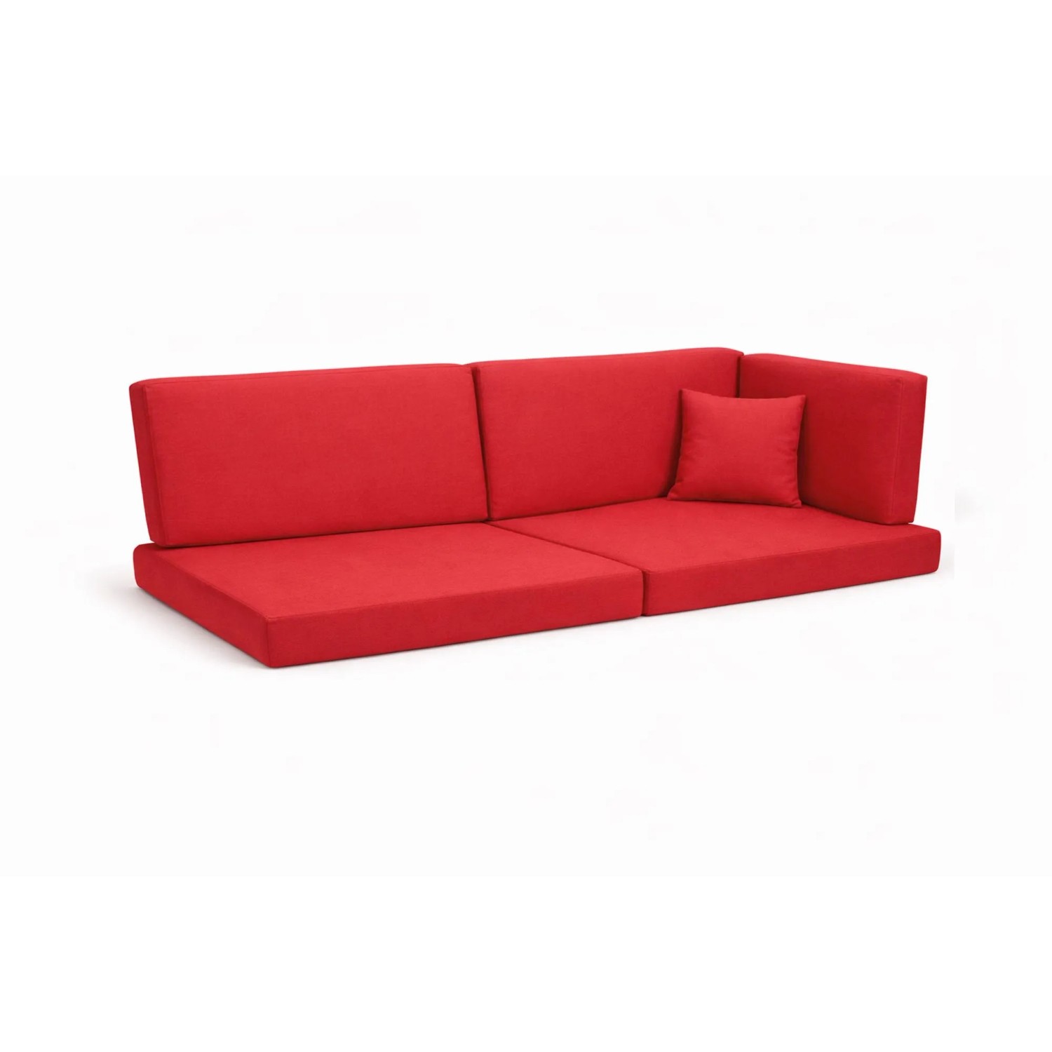 Setgarden Comfort Palettenkissen 6er Set Outdoor 120x50x10cm Sitzkissen + Rückenkissen 120x40x10cm 1tlg Rot