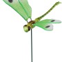 Grüner Deko-Gartenstecker Libelle, 49 cm hoch, mit beweglichen Flügeln für den Garten.