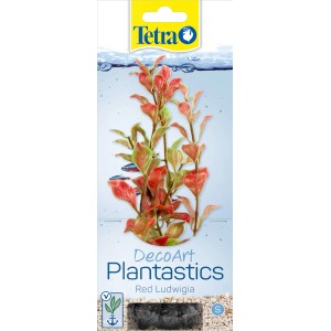 Tetra DecoArt Plant S Red Ludwigia, Kunstpflanze für Aquarien mit rot-grünen Blättern.