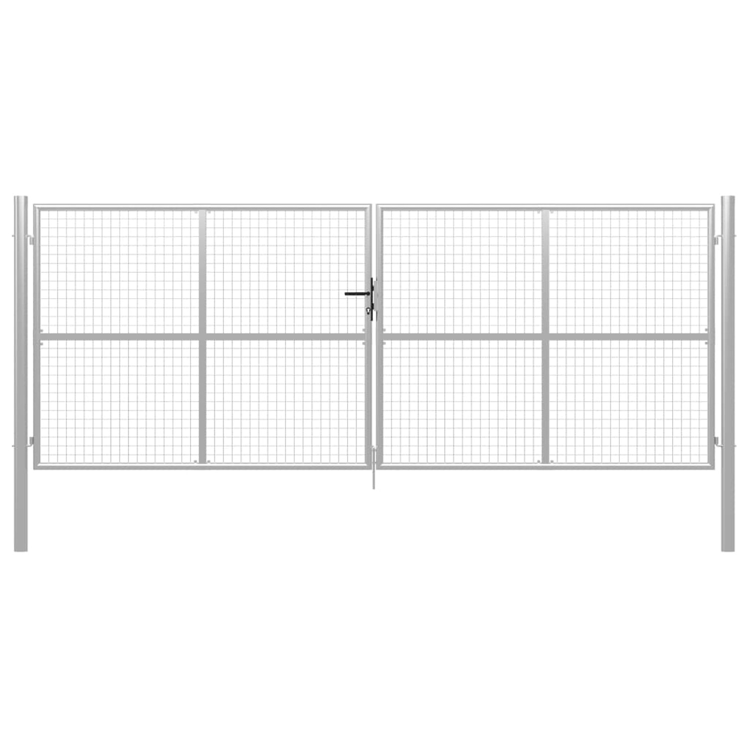 vidaXL Gartentor Verzinkter Stahl 415 x 150 cm Silber 144301