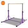 Lila Hauki Gymnastik Turnreck, höhenverstellbar, mit Holzstange. Faltbares Sportgerät für Kinder & Spiel.