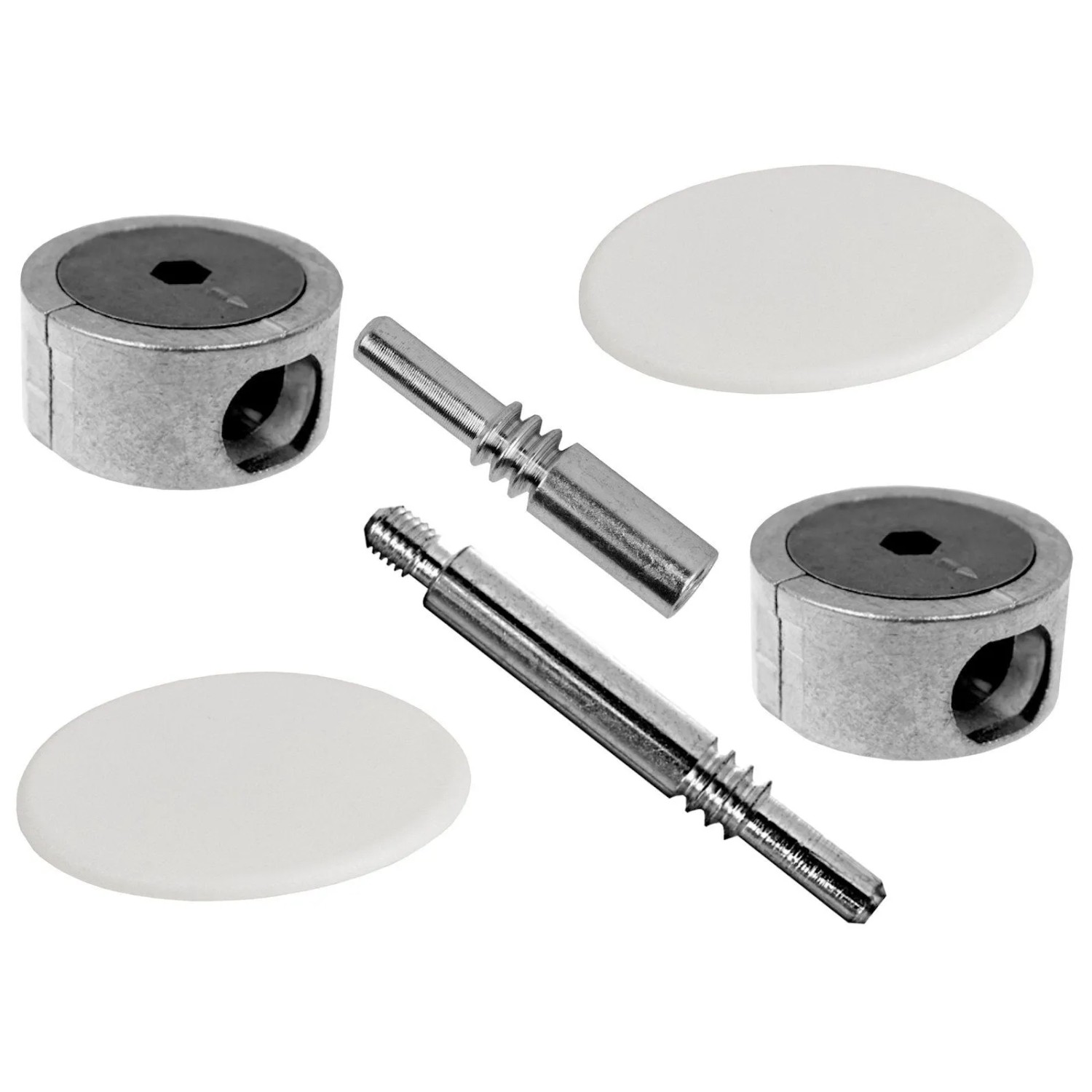 SOTECH Plattenverbinder FUERTE 134 mm Metall mit Weißen Kunststoffabdeckungen