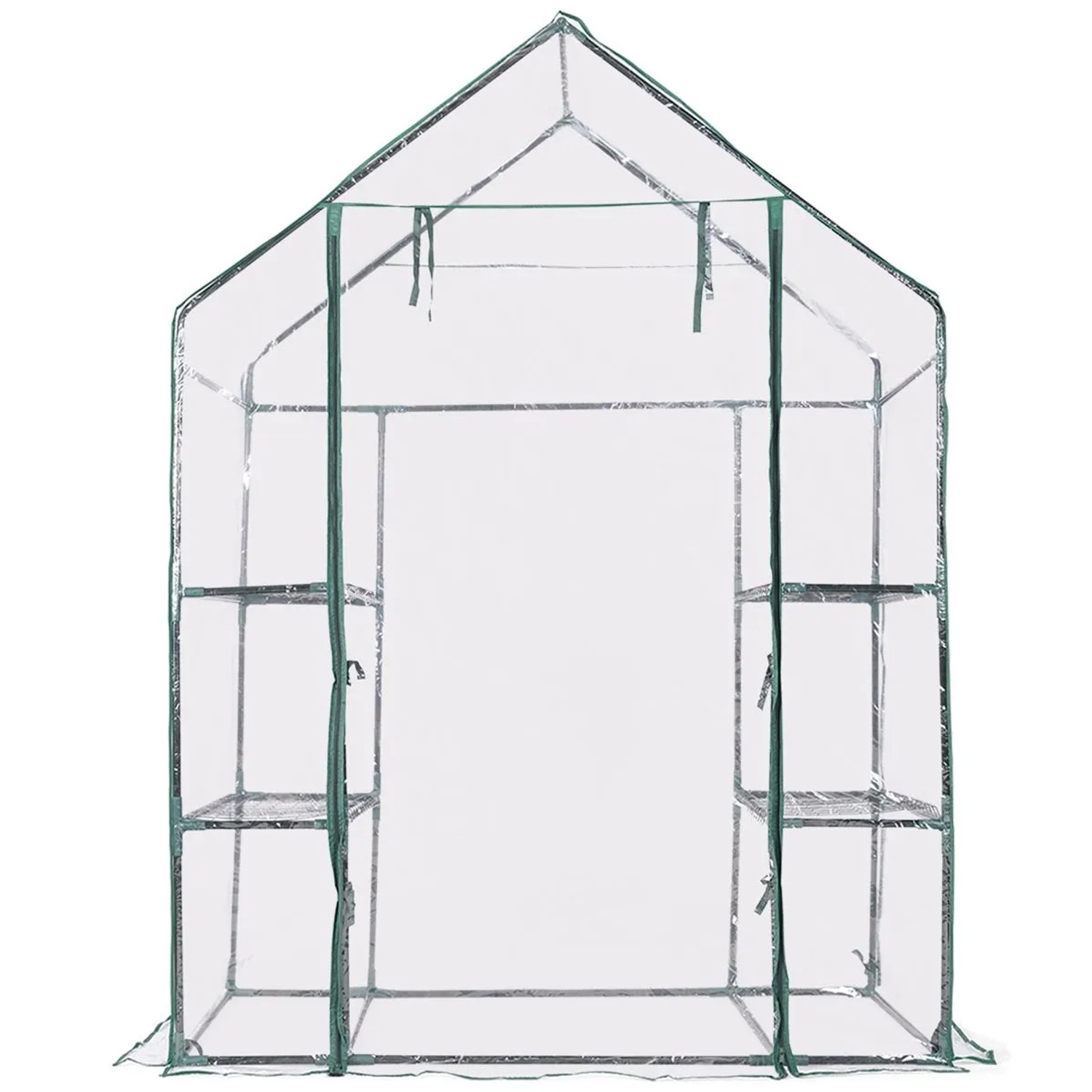 Costway Foliengewächshaus 143x73x195cm Weiß & Transparent günstig online kaufen