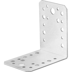 Verzinkter Winkelverbinder 90x90x65 mm für Holzkonstruktionen.