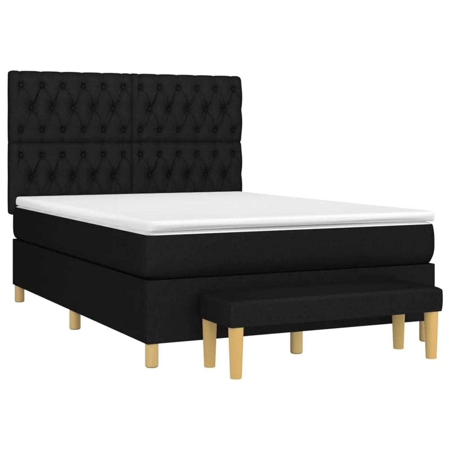 vidaXL Boxspringbett mit Matratze Schwarz 140x190 cm Stoff 3137391 günstig online kaufen