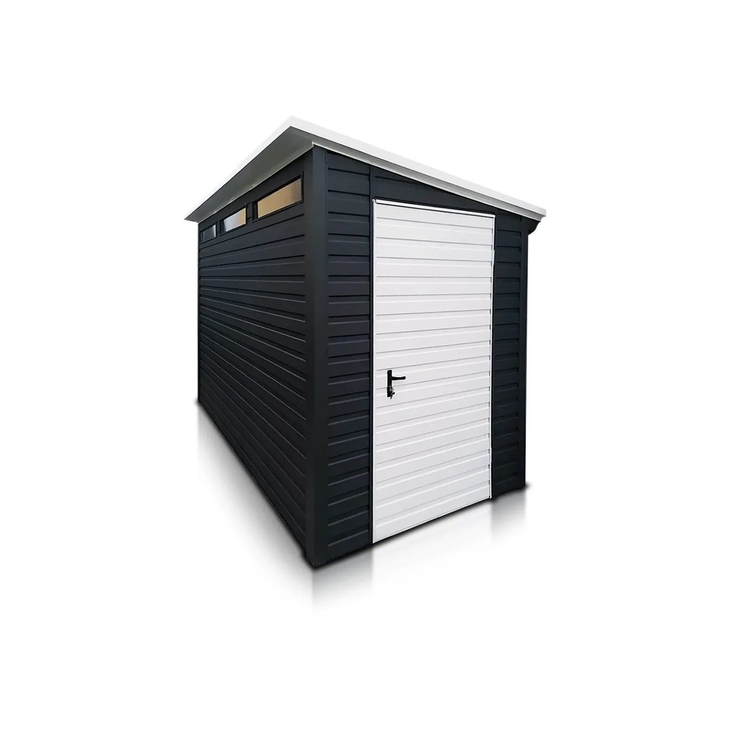 Liderstal Einzelgarage Standard aus Blech 400 x 200 cm Pultdach Graphit