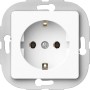 Weiße Primaluxe Steckdose, 1 Stück, für Schalter und Taster.