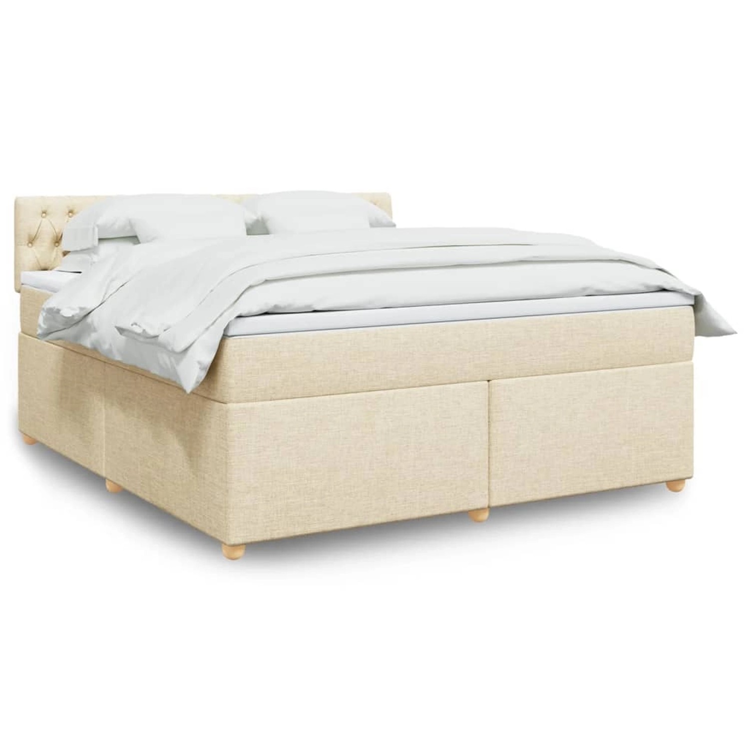 vidaXL Boxspringbett mit Matratze Creme 180x200 cm Stoff 3289071 günstig online kaufen
