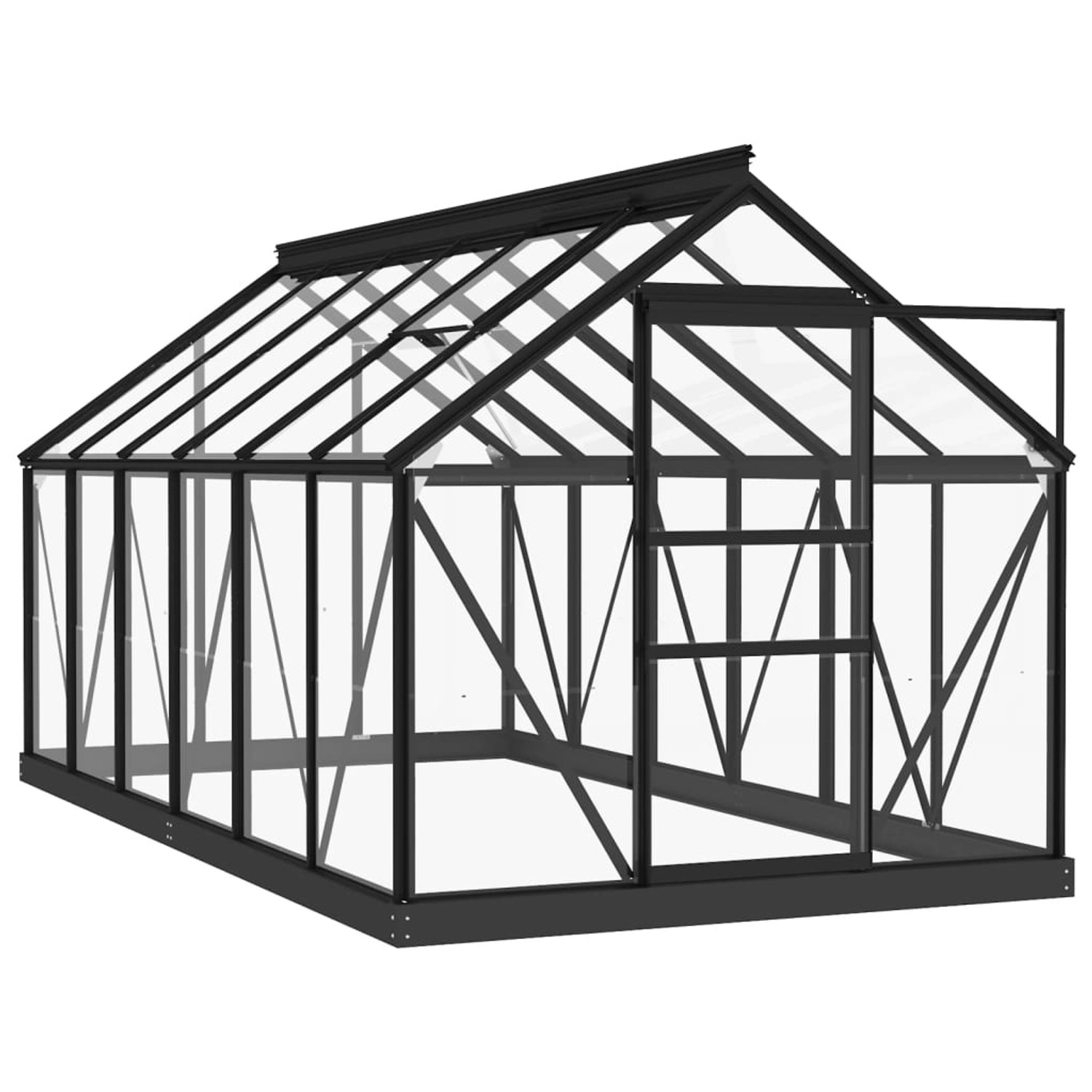 furnicato Glas Gewächshaus Anthrazit 155x298x191 cm Aluminium günstig online kaufen