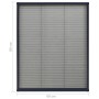 Anthrazitfarbenes Aluminium Insektenschutz-Plissee 60x80cm mit schwarzem Fiberglasnetz für Fenster.