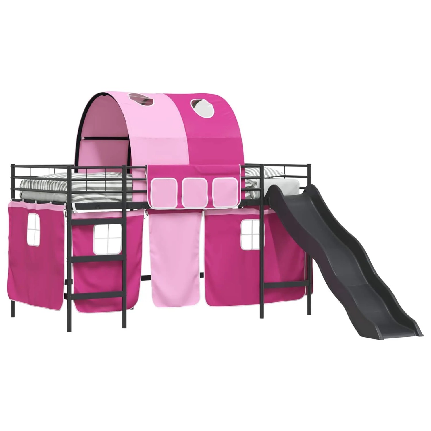 vidaXL Kinder-Etagenbett Schwarz und Pink 107 x 200 cm Metall 42020849 günstig online kaufen