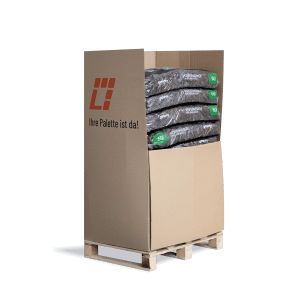 Palette mit 13 Säcken Galamio Kiefernrinde Grob (780l). Rindenmulch zur Bodenabdeckung.