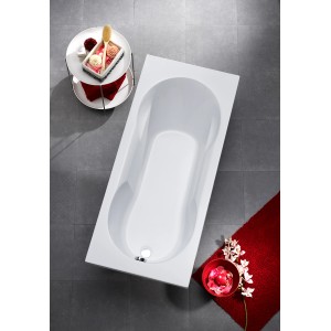 Ottofond Badewanne Nixe, 170 cm, Weiß. Rechteck-Badewanne mit Wannenträger und Ablaufgarnitur.