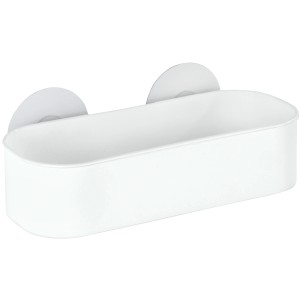 Wenko Wandablage Osimo, weiße Kunststoffablage mit Static-Loc Befestigung für Bad und Küche.
