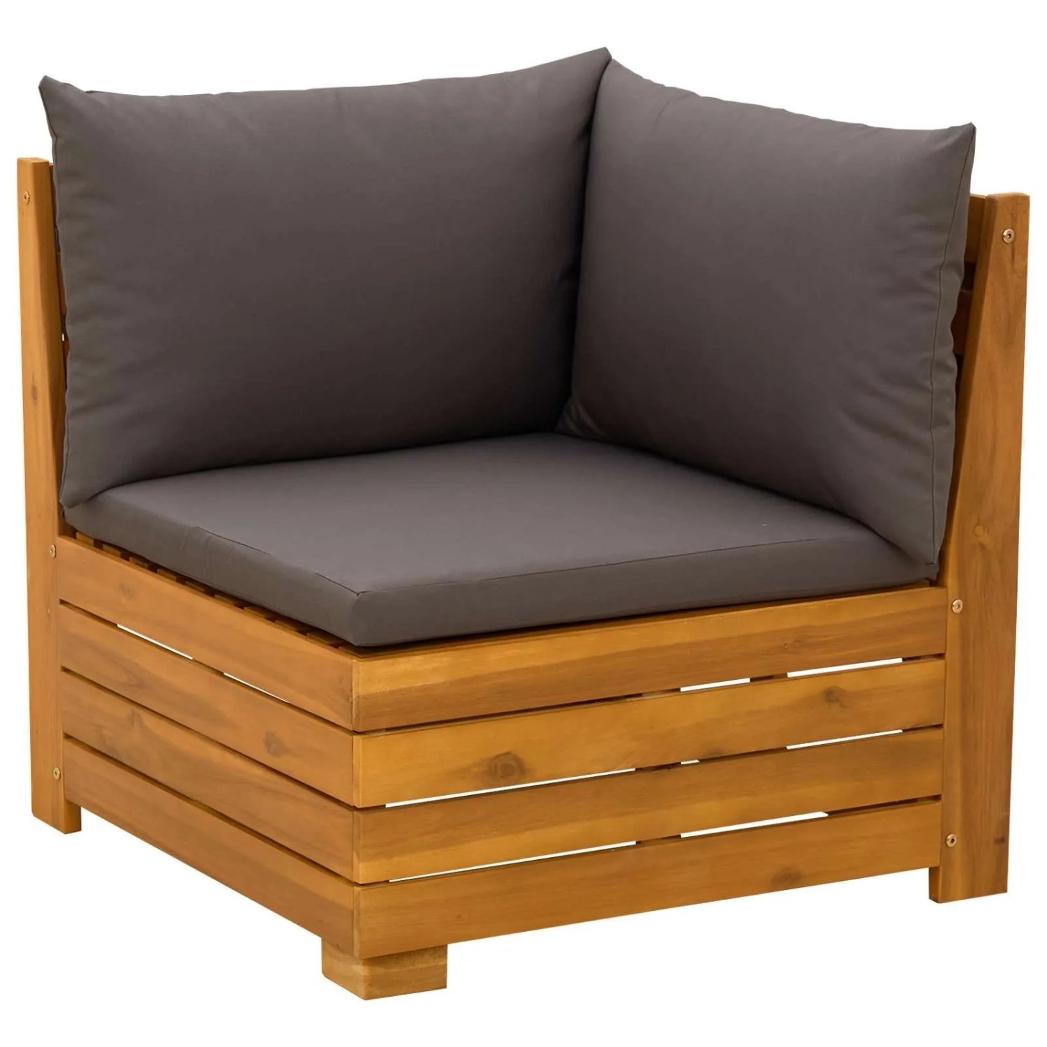 vidaXL Garten Sofa Eck Massivholz Akazie Braun 42022435