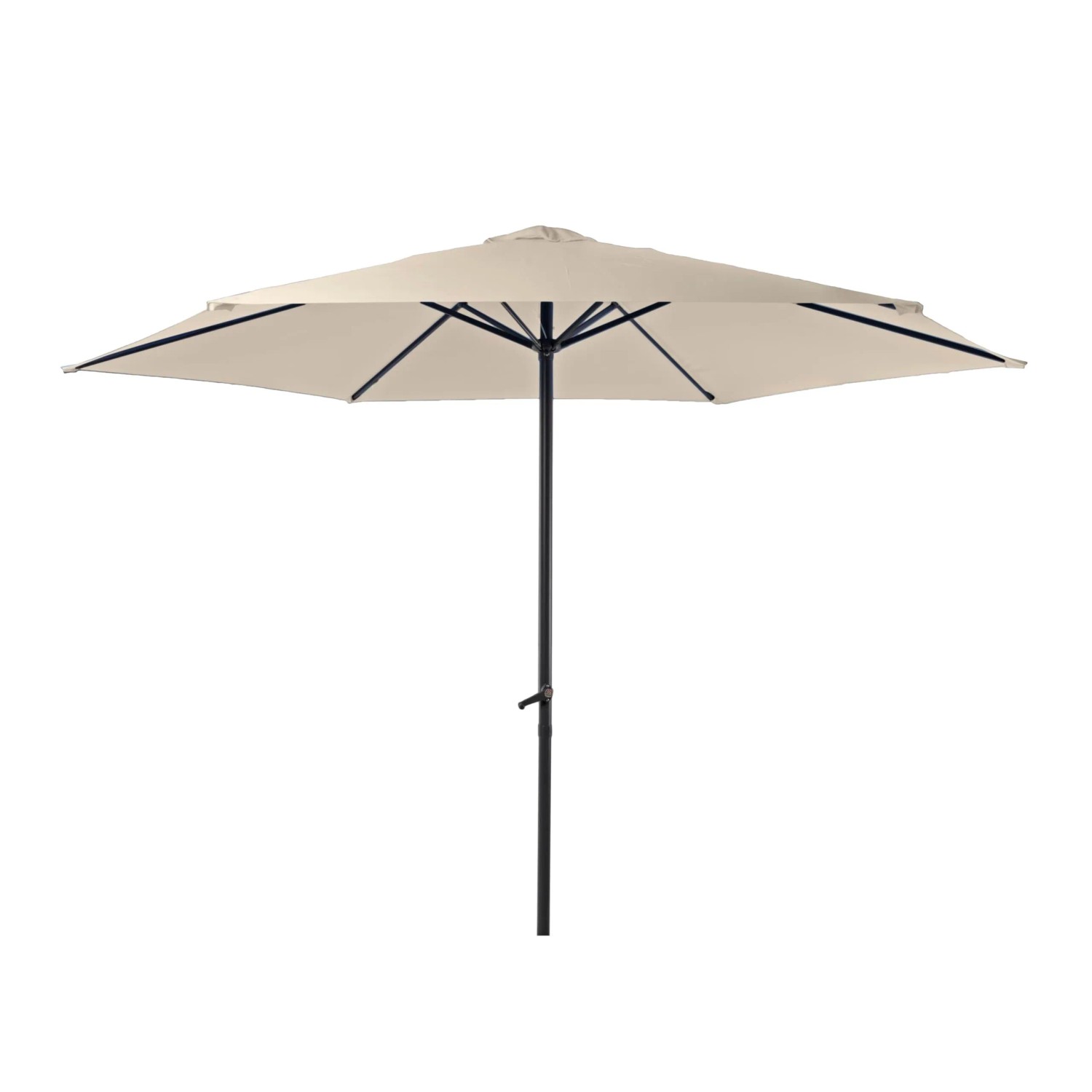 DELUKE Sonnenschirm THOMAS Ø 300cm 6 Streben Creme Polyester Gartenschirm Balkonschirm UV-Schutz