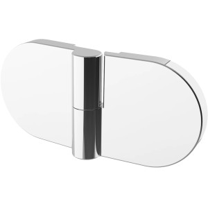 Detailaufnahme: Schulte ExpressPlus Drehtür MasterClass Scharnier in Chrom-Optik.