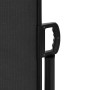 Detailaufnahme: Schwarze vidaXL Seitenmarkise, ausziehbar, mit Griff. Sichtschutz für Terrasse & Balkon.