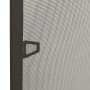 Anthrazitfarbener vidaXL Insektenschutz für Fenster, Detail des Aluminiumrahmens mit schwarzem Fiberglasgewebe und Griff.