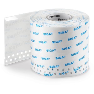 Rolle Siga Fentrim 20 Klebeband, 15/185 mm x 25 m, weiß, für luftdichte Fenster- und Türrahmenverklebung.