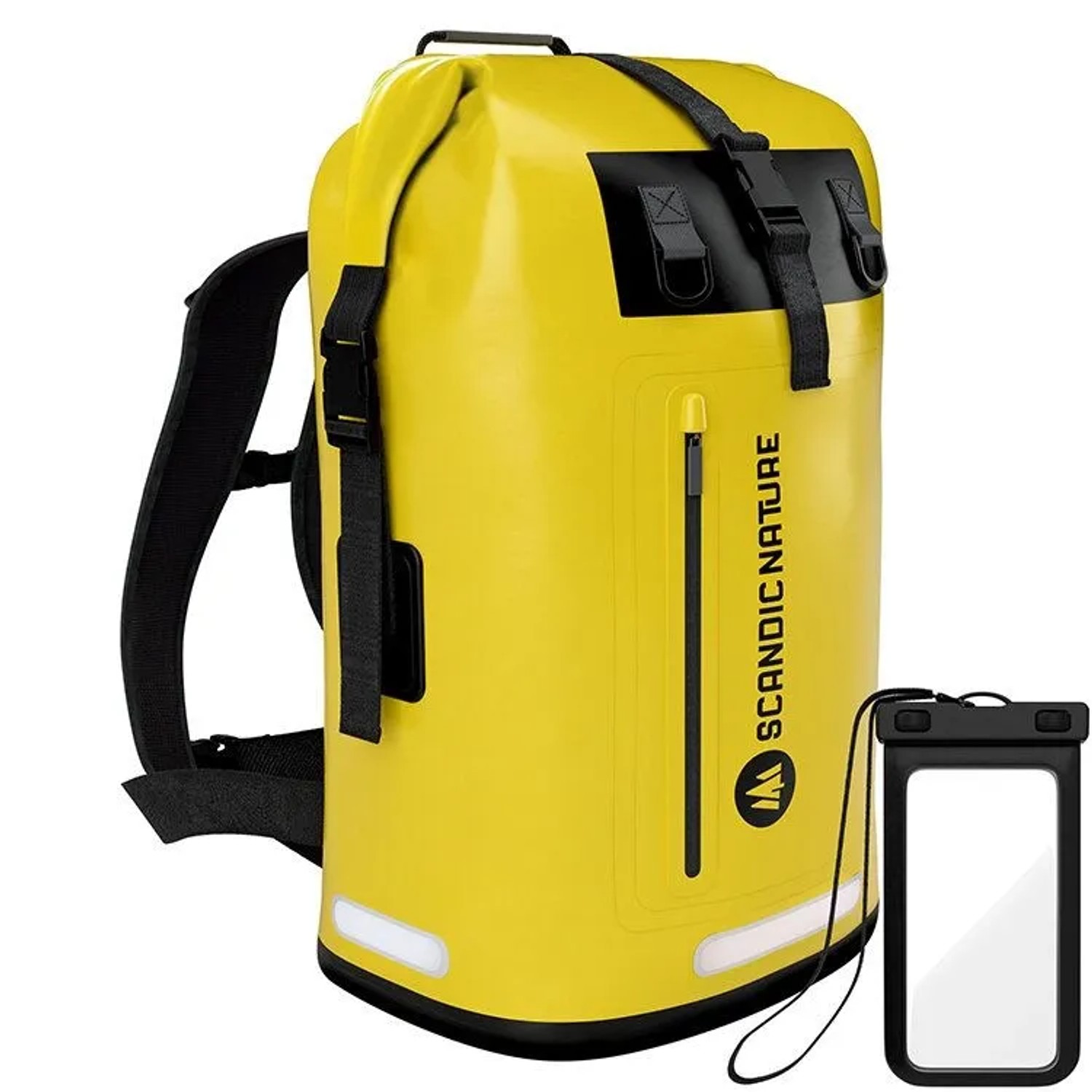 SCANDIC NATURE Rucksack Pioneer 35L Gelb Wasserdicht Roll Top Backpack Outdoor Wanderrucksack Trekkingrucksack Reiserucksack