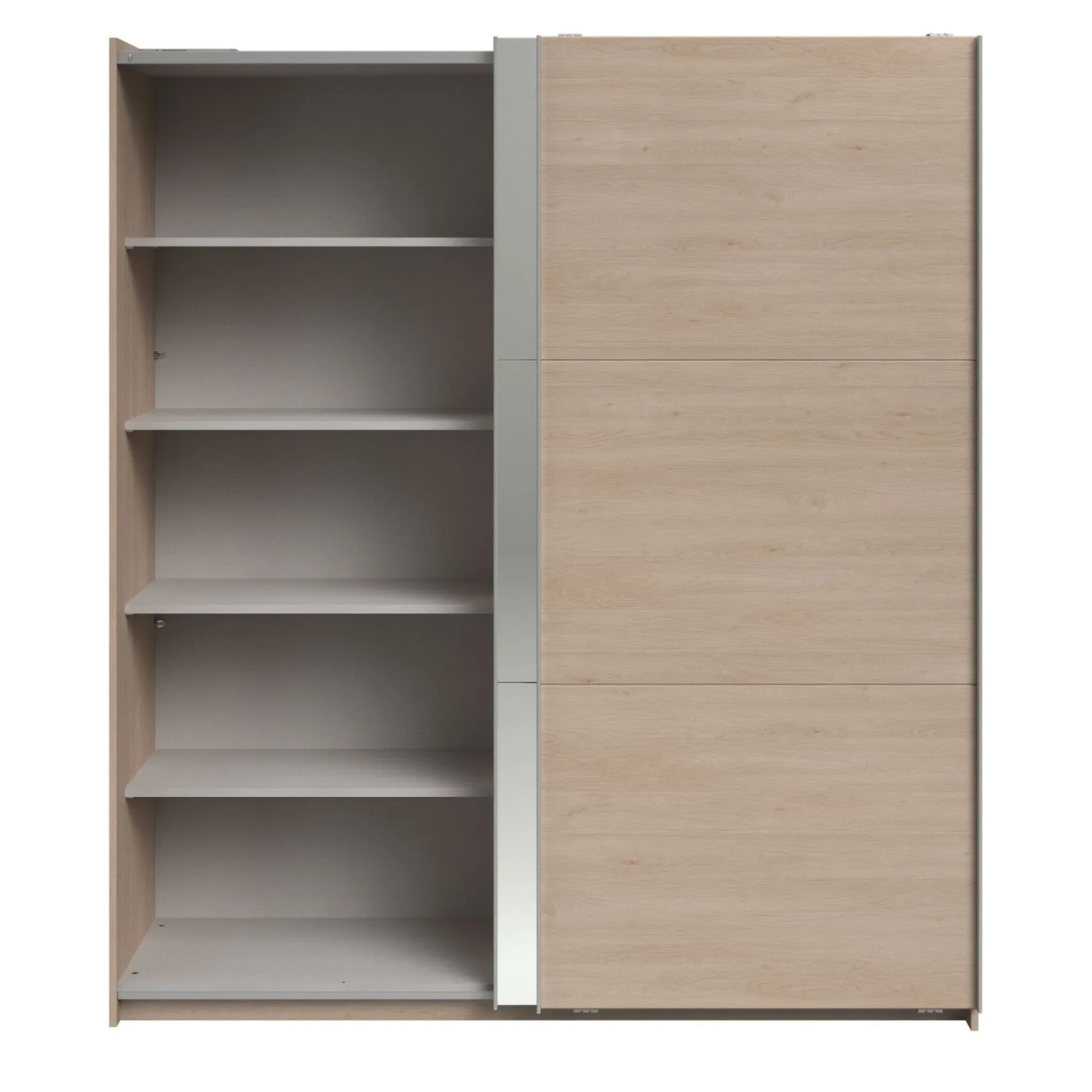 Parisot Kleiderschrank 2-Türig mit Spiegel in Jackson Eiche Schiebetürenschrank 178 x 203 cm Soft-Close Swing_7