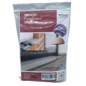 Verpackung Wigasil Fensterbank-Einbauhilfeset für Innen, Montagezubehör.