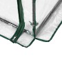 Detailaufnahme: Transparentes Furnicato Gewächshaus mit Stahlrahmen und Reißverschluss.