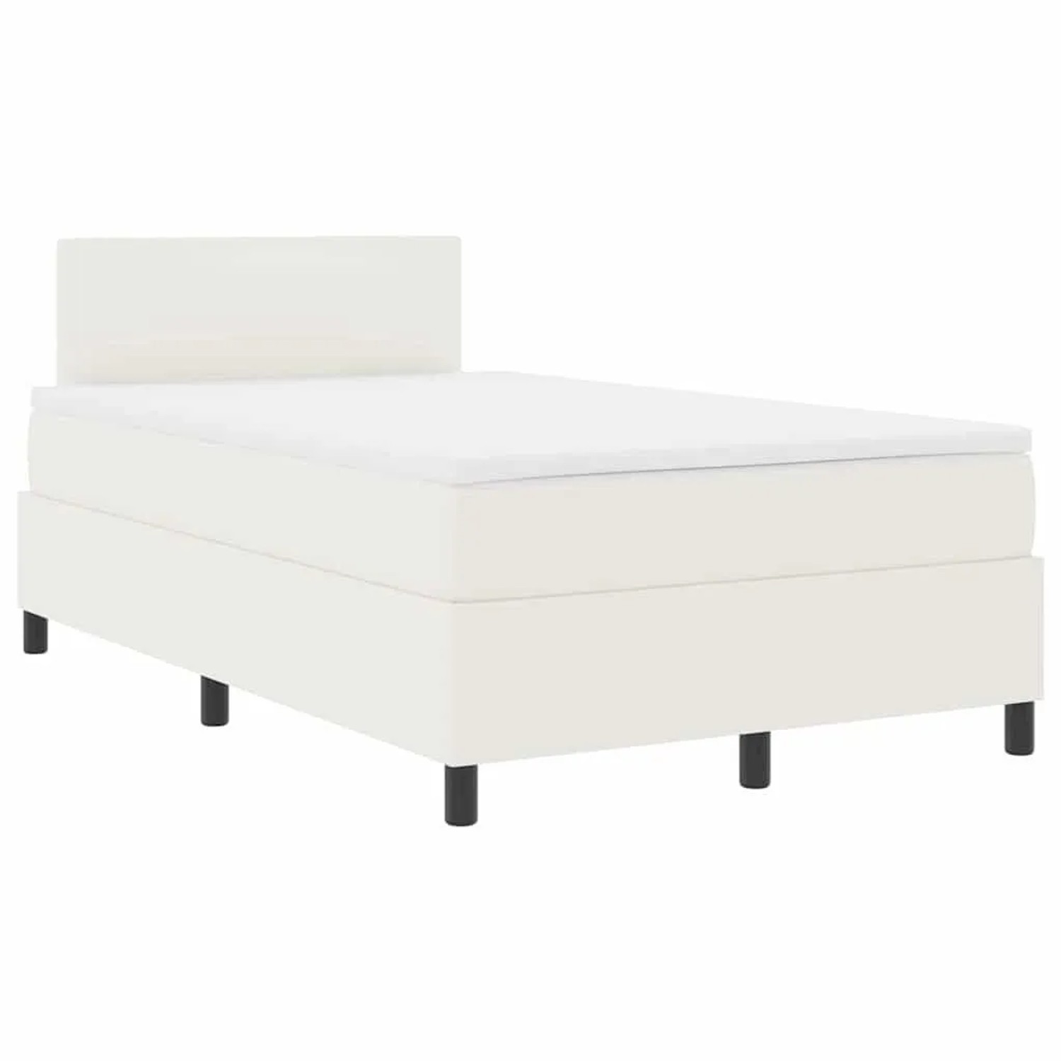 vidaXL Boxspringbett Creme und Weiß 120 x 200 cm Cordstoff 3337509
