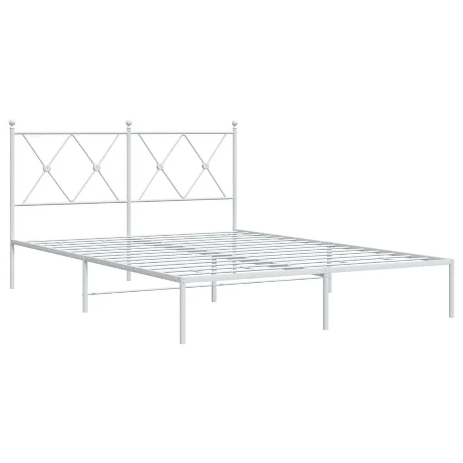 vidaXL Bettgestell mit Kopfteil Metall Weiß 135x190 cm 376550 günstig online kaufen