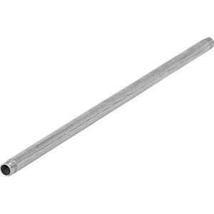 Verzinktes Gewinderohr, 21 mm (R 1/2) x 600 mm, mit beidseitigem Außengewinde.