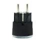 Schwarzer Shelly Smart-Stecker Plug S Gen3 für Hausautomation. Intelligente Steuerung für dein Zuhause.