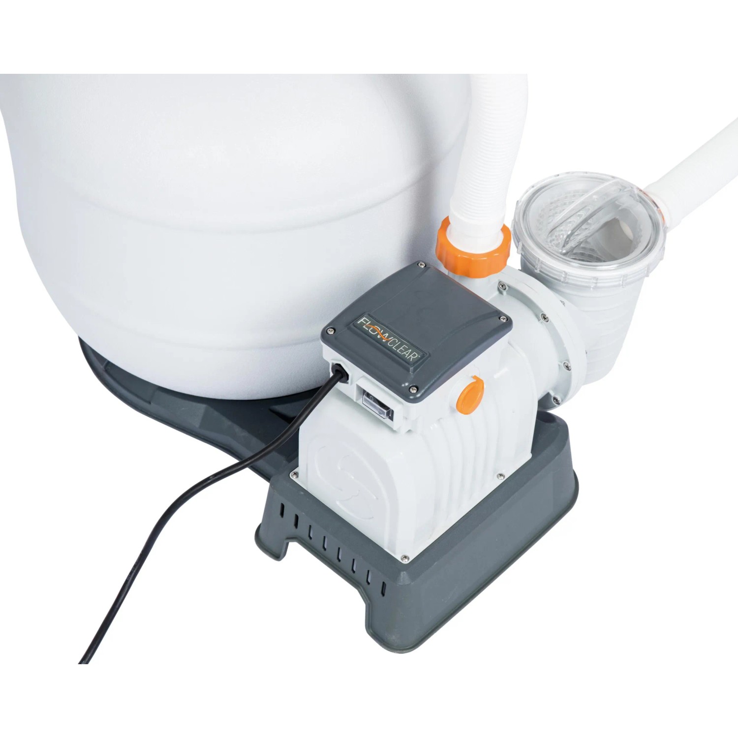 Bestway Flowclear Sandfilteranlage mit Zeitschaltuhr, weiße Pool Filteranlage.