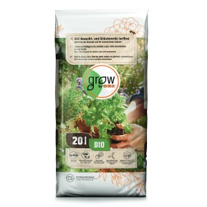 GROW by OBI Anzucht- und Kräutererde, torffrei, 20 l Sack für Aussaat und Anzucht.