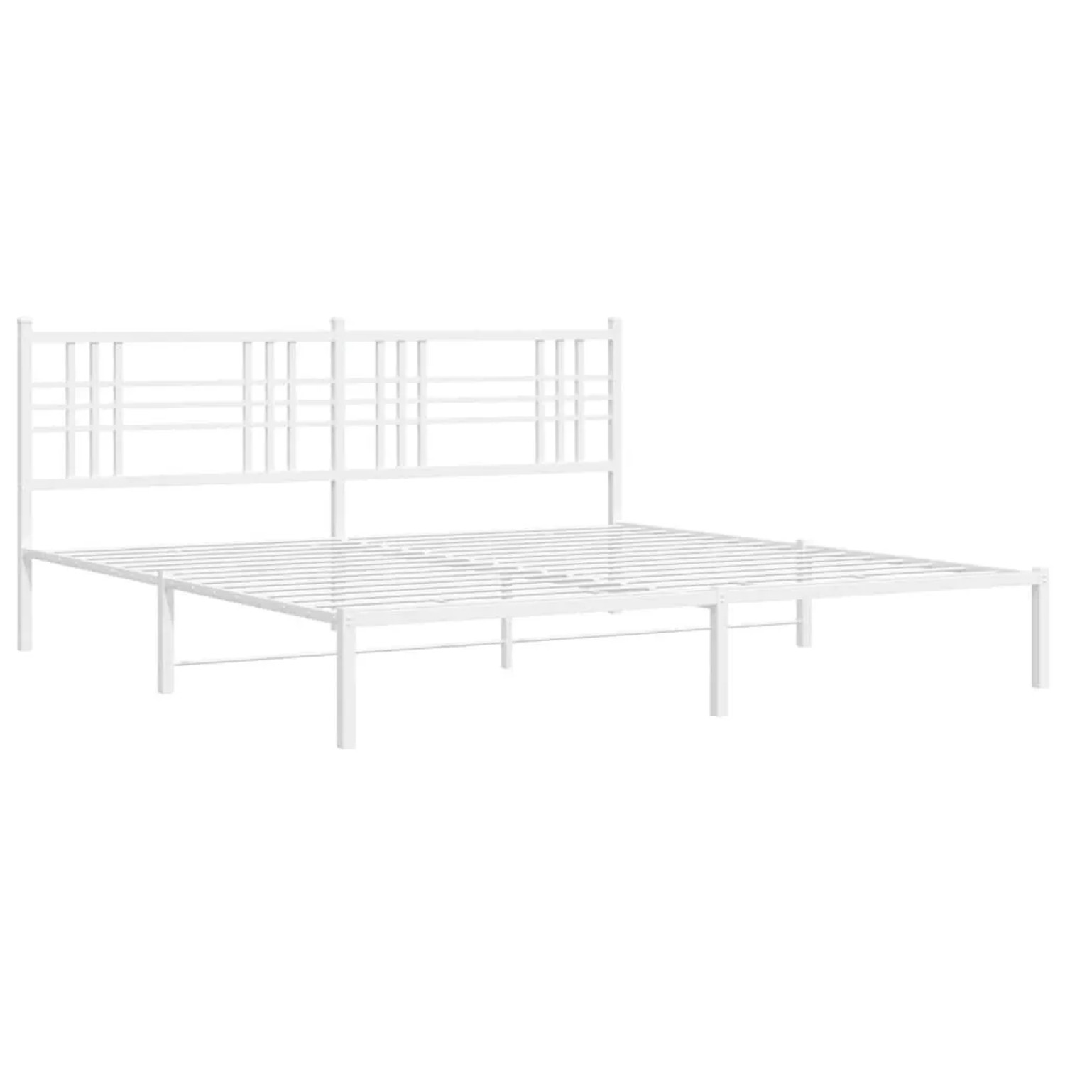 vidaXL Bettgestell mit Kopfteil Metall Weiß 193x203 cm 376379 günstig online kaufen