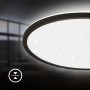 Schwarzes Brilo LED-Panel Slim Sternenhimmel, neutralweiß, Ø 37,5 cm. Deckenleuchte mit Sterneneffekt.