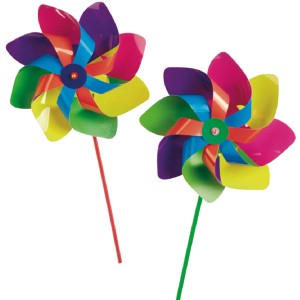 Bunte Windmühle, Ø 20cm, für Garten und Balkon. Spiel & Spaß für Kinder.